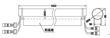 12W16段D50LED护栏管尺寸规格